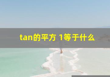 tan的平方 1等于什么